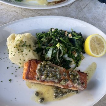 Nick's Manhattan Beach - Pan Seared Scottish Salmon - American Near Me - Manhattan Beach, California Nick's Manhattan Beach - Pan Seared Scottish Salmon - American Near Me - Manhattan Beach, California