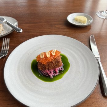 Manhatta - Chef's Tasting Course 3: Tete de Cochon Trout Roe | Peanut | Cabbage - New American Near Me - New York, New York Manhatta - Chef's Tasting Course 3: Tete de Cochon Trout Roe | Peanut | Cabbage - New American Near Me - New York, New York