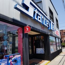 Stanley Tek - Exterior signage from Street (Hempstead Typk)