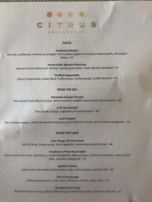 Menu photo 3 Citrus Grillhouse Vero Beach, FL