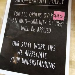 Never auto gratuity by dollar amount.... i guess plan to split order to avoid?? Never auto gratuity by dollar amount.... i guess plan to split order to avoid??