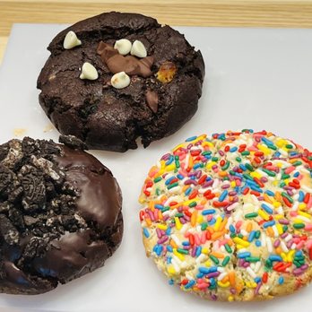 Blueprint Cookies - three chocolate donuts with sprinkles - Desserts Near Me - Boca Raton, Florida