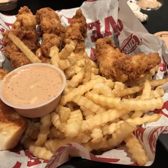 Raising Cane's Chicken Fingers - Extra crispy chicken, double fries, no slaw and of COURSE extra Canes sauce!! - Fast Food Near Me - Boerne, Texas Raising Cane's Chicken Fingers - Extra crispy chicken, double fries, no slaw and of COURSE extra Canes sauce!! - Fast Food Near Me - Boerne, Texas