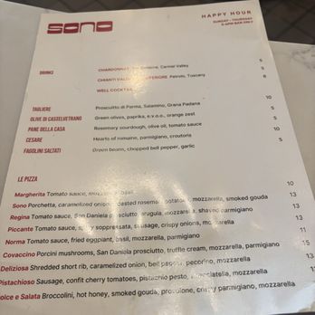 Sono North Park - HH menu. Ig@mel_foodie_ventures - Italian Near Me - San Diego, California