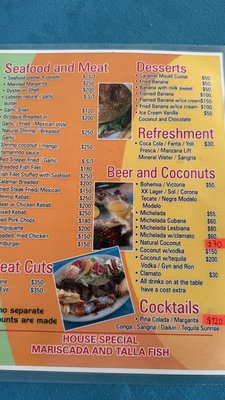 Menu photo 1 Rossy's Restaurant Playa La Ropa, GRO Menu photo 1 Rossy's Restaurant Playa La Ropa, GRO