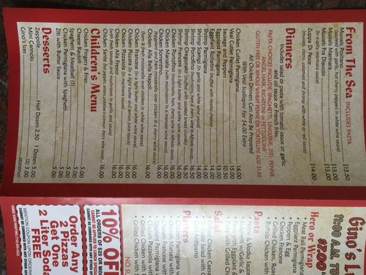 Menu photo 3 Gino's Pizzeria Staten Island, NY Menu photo 3 Gino's Pizzeria Staten Island, NY