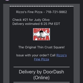 Rizzo's Pizza - Proof of YOUR order confirmation - Pizza Near Me - Astoria, New York