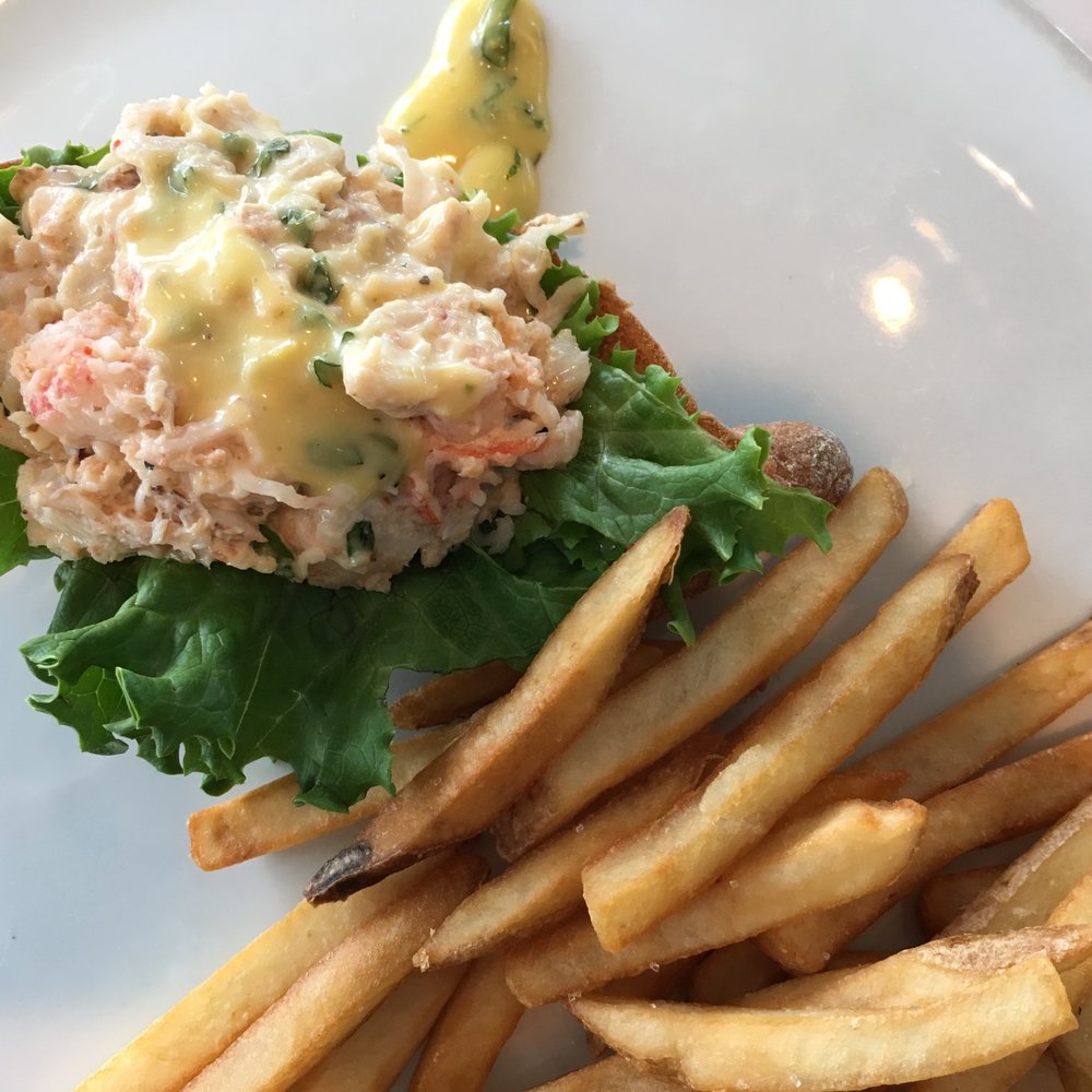 Sea Glass Waterfront Grill - Langoustine and Blue Crab Roll with fresh cut frites. - Canadian (New) Near Me - Sidney, British Columbia Sea Glass Waterfront Grill - Langoustine and Blue Crab Roll with fresh cut frites. - Canadian (New) Near Me - Sidney, British Columbia