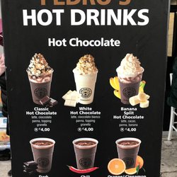 Pedro's - 03.20.19 We got the banana split & orange & cinnamon hot chocolate.
