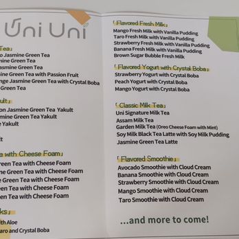 Uni Uni - menu - Bubble Tea Near Me - Katy, Texas Uni Uni - menu - Bubble Tea Near Me - Katy, Texas