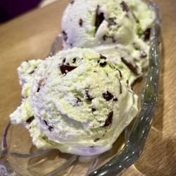 The Purple Cow Restaurant - Double scoop Mint chip Ice Cream