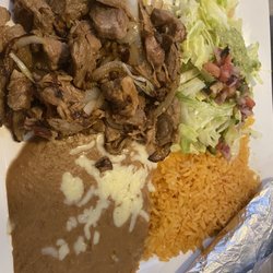 1942 Tacos & Tequila - Carnitas with rice and beans