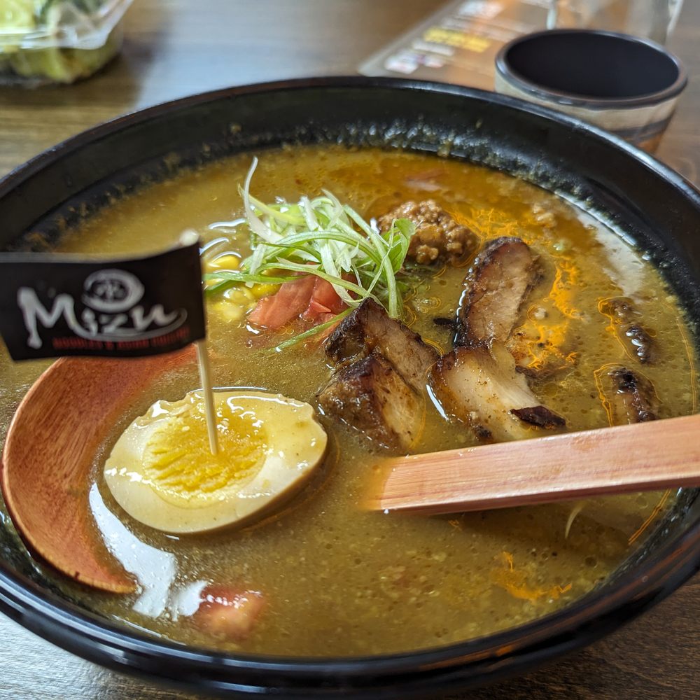 Mizu - Curry Ramen with ground pork and pork belly - Noodles Near Me - Asheville, North Carolina