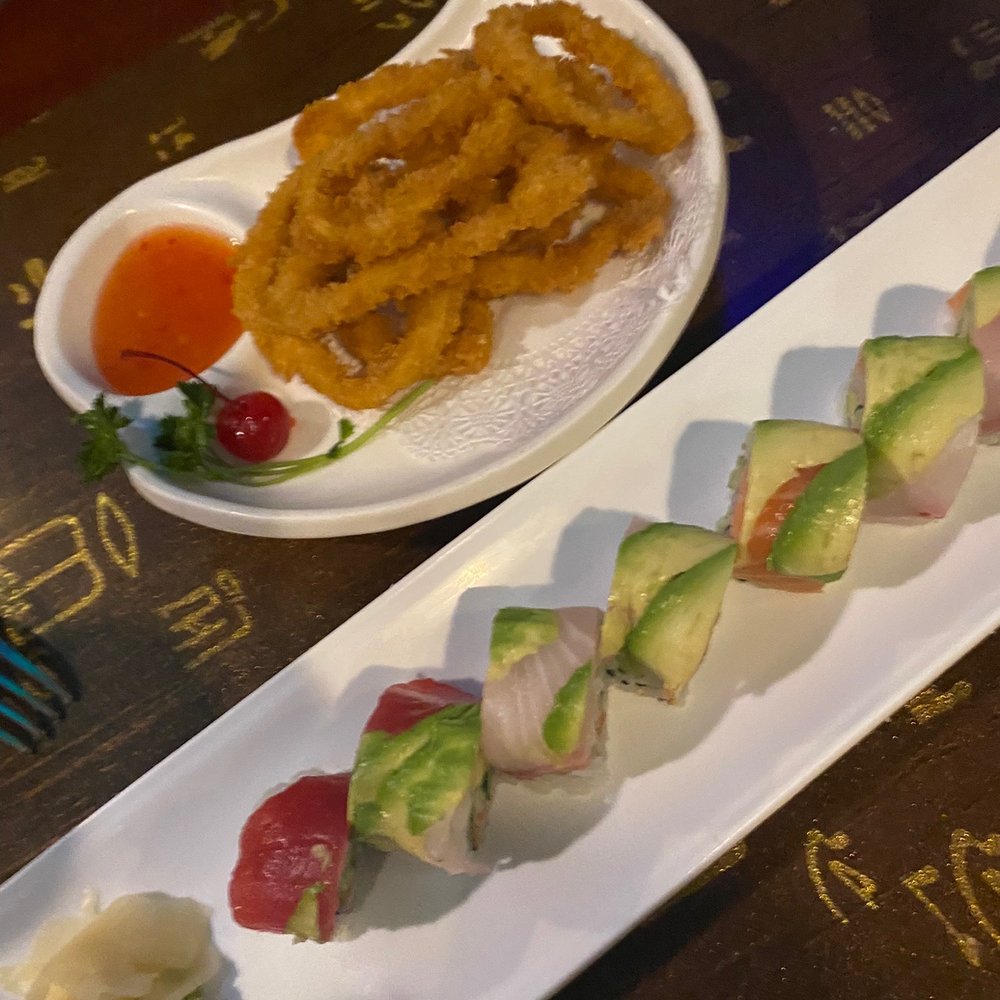 Fuji Grill - friend Fried Calamari Rainbow Roll - Japanese Near Me - Buffalo, New York Fuji Grill - friend Fried Calamari Rainbow Roll - Japanese Near Me - Buffalo, New York