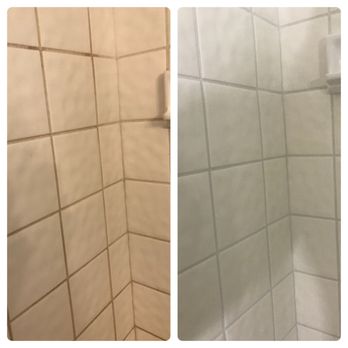 Regrout Systems - 40+ years of soap scum! I don't think it's ever been this clean! - Grout Services Near Me - Long Beach, California Regrout Systems - 40+ years of soap scum! I don't think it's ever been this clean! - Grout Services Near Me - Long Beach, California