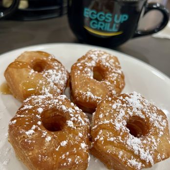 Eggs Up Grill - Hot Croissant Donuts & a French Vanilla Latte - Breakfast & Brunch Near Me - Jacksonville, North Carolina