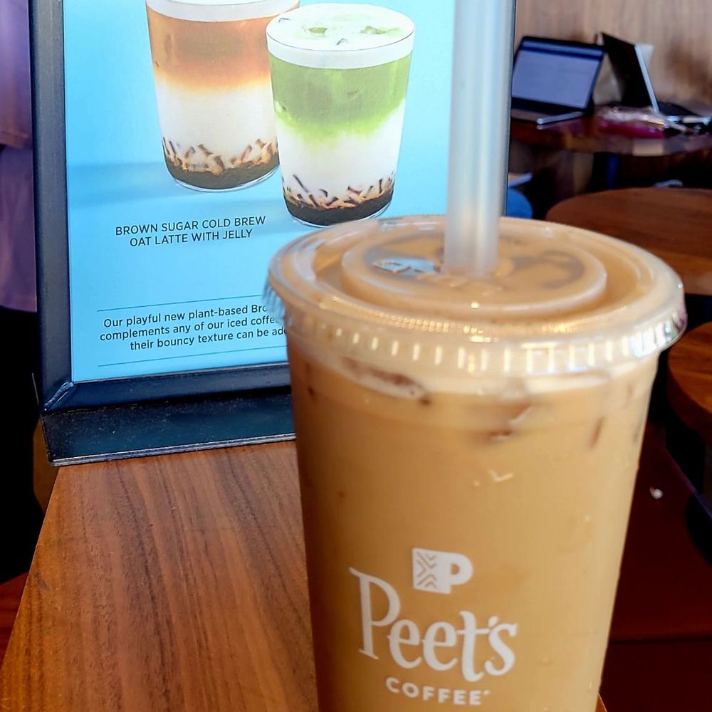 Peet's Coffee - Iced Brown Suger Oak Latte with Jelly - Coffee & Tea Near Me - Porter Ranch, California Peet's Coffee - Iced Brown Suger Oak Latte with Jelly - Coffee & Tea Near Me - Porter Ranch, California