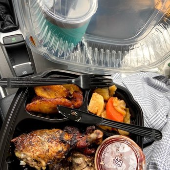 Yardie Ting - Jerk chicken w/ side of plantains with steamed veggies - Caribbean Near Me - Portland, Maine
