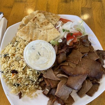 Summit Greek Grill - Gyro Plate with beef and lamb with tzatziki and rice. - Creperies Near Me - Summit, New Jersey