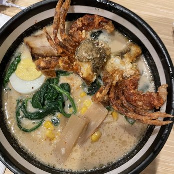 Santa Ramen - Soft shell crab ramen w tonkotsu broth - Ramen Near Me - San Mateo, California Santa Ramen - Soft shell crab ramen w tonkotsu broth - Ramen Near Me - San Mateo, California