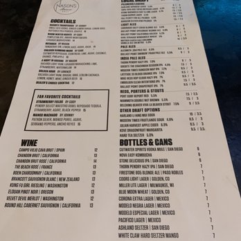 Nason's Beer Hall - Menu - Comfort Food Near Me - San Diego, California