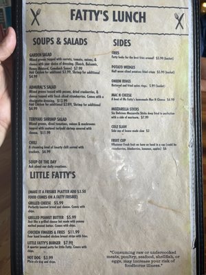 Menu photo 1 Fattys Eatery Buxton, NC