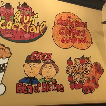 Cora - a variety of stickers on a wall - Breakfast & Brunch Near Me - Markham, Ontario