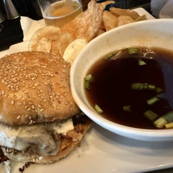 Notch Eight Craft House - French dip with house made potato chips - Cocktail Bars Near Me - Jim Thorpe, Pennsylvania