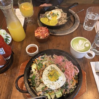 Surisan - Dolsot Bibimbap and Bulgogi Fried Rice Bottomless Mimosa and Green Tea Latte - Korean Near Me - San Francisco, California Surisan - Dolsot Bibimbap and Bulgogi Fried Rice Bottomless Mimosa and Green Tea Latte - Korean Near Me - San Francisco, California