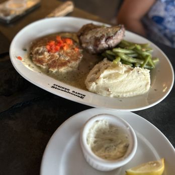 Steiner Ranch Steakhouse - Steak and crabcake. It was delicious. - Steakhouses Near Me - Austin, Texas