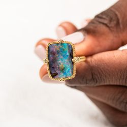 Desires by Mikolay - Amáli Boulder Opal Milky Way Ring