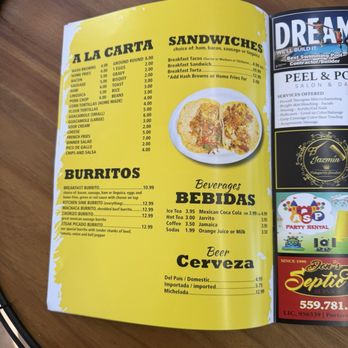 Ana's Place - Menú - Mexican Near Me - Tulare, California