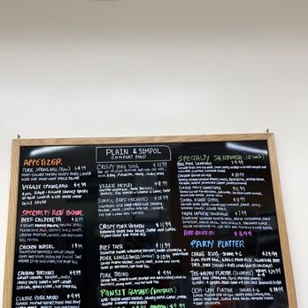 Plain & Simpol - Current menu - Filipino Near Me - Metuchen, New Jersey Plain & Simpol - Current menu - Filipino Near Me - Metuchen, New Jersey