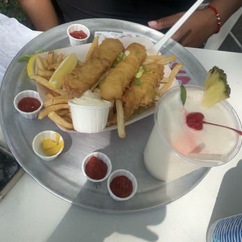 Governors Island - Fish and chips from Evas food stand! And a Pina Coloda - Parks Near Me - New York, New York Governors Island - Fish and chips from Evas food stand! And a Pina Coloda - Parks Near Me - New York, New York