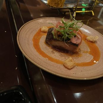 Tiffins Restaurant - Pineapple-glazed Pork Belly - New American Near Me - Lake Buena Vista, Florida Tiffins Restaurant - Pineapple-glazed Pork Belly - New American Near Me - Lake Buena Vista, Florida