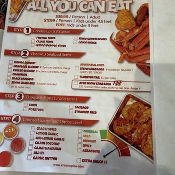 Crab N Spice Anaheim - All you can eat menu - Seafood Near Me - Anaheim, California Crab N Spice Anaheim - All you can eat menu - Seafood Near Me - Anaheim, California