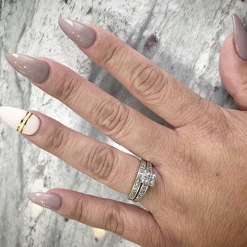Skyller Nails and Spa - Nails by EVELYN. Almond shape, gel fill, metallic gold tape. Perfect as always! - Nail Salons Near Me - Riverside, California Skyller Nails and Spa - Nails by EVELYN. Almond shape, gel fill, metallic gold tape. Perfect as always! - Nail Salons Near Me - Riverside, California