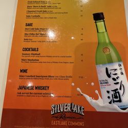 Silverlake Ramen - Menu