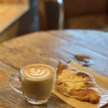 Counterpoint Coffee - Cappuccino & almond croissant - Coffee & Tea Near Me - Seaside, California