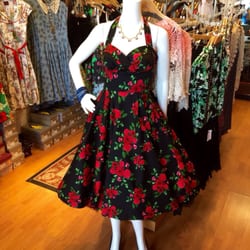 Toxic - Black & red floral halter dress :-) #sunday #frenchquarter #nola #pinup