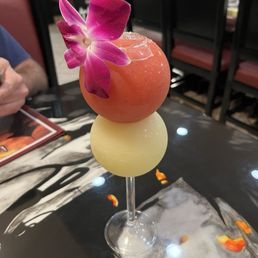 Strawberry & lime margarita! Together in this unusual glass - so pretty!