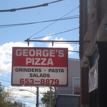 George's Pizza - sign over sidewalk - Pizza Near Me - Natick, Massachusetts