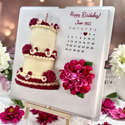 Is it a cake? Is it a card? IT'S BOTH!!!! - Beautiful and delicious greeting personalised to celebrate any occasion. Add your personal message, choose your cake flavor and we will do the rest. Unique gift that will stun and amaze!