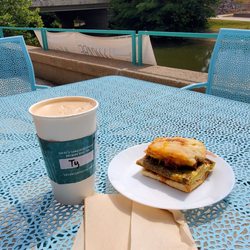 Lucabe Coffee Co - Breakfast special and a chai latte