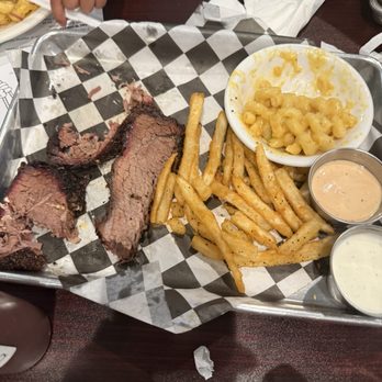 Big Daddy's BBQ - 1 meat brisket plate with mac n cheese and fry's for the kids. - Barbeque Near Me - Boise, Idaho