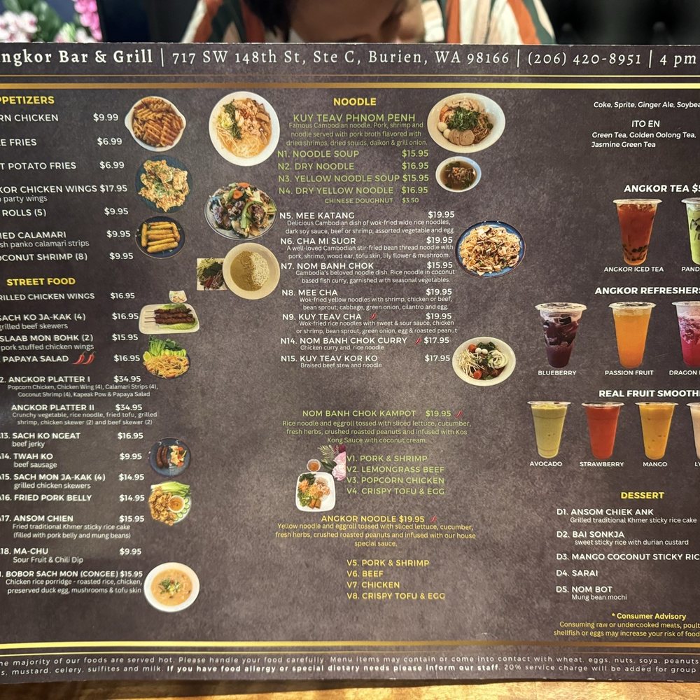 Angkor Bar and Grill - Menu - Seafood Near Me - Burien, Washington