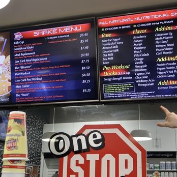 One Stop Nutrition - Protein shake menu - Juice Bars & Smoothies Near Me - Southlake, Texas