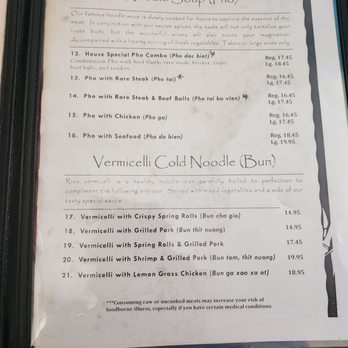 Ocean Pho - Menu  4-17-2024 - Vietnamese Near Me - Honolulu, Hawaii