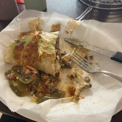 Santa Lucia Market - Half eaten steak burrito