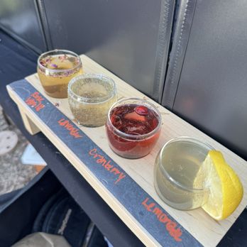 Screwbean Brewing - Beer flight mimosa Rose, lavender, cranberry, lemonade - Coffee & Tea Near Me - Tucson, Arizona